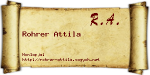Rohrer Attila névjegykártya