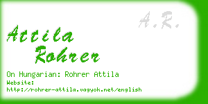 attila rohrer business card